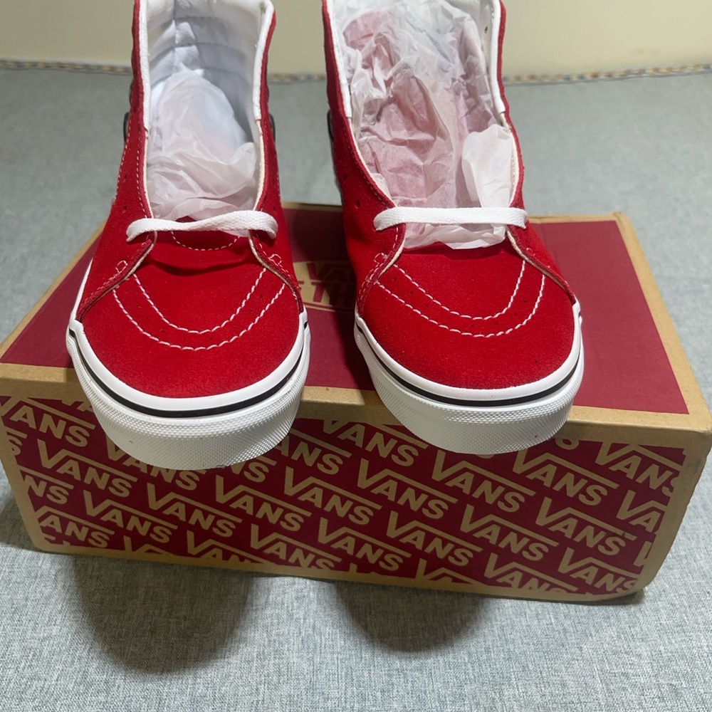 Vans sk8-hi Reflect Red Racing Flame Sneakers Juniors Size 6